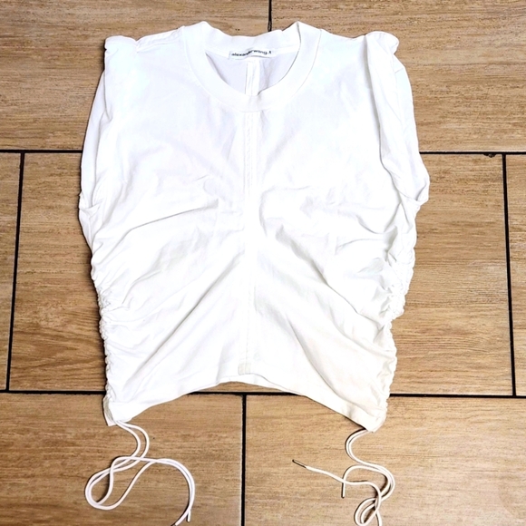 ALEXANDER WANG High Twist Crop Top With Ties In White Size M - Picture 3 of 14